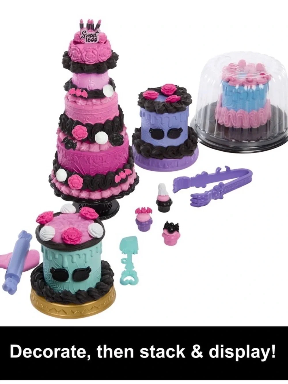 Mattel Monster High Cake Decorating Playset in Pink, Purple, Black and Aqua